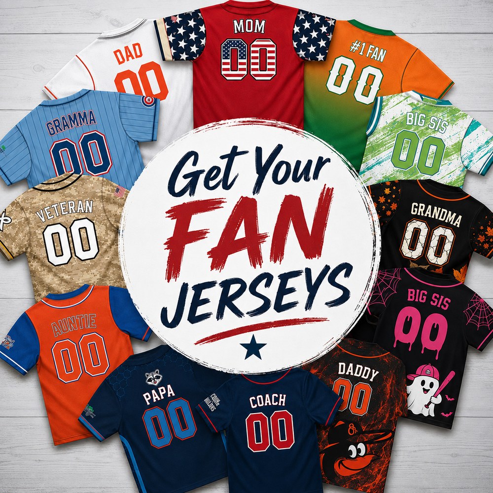 Lady Lake Babe Ruth fan jerseys — Mom, Dad, Grandma, Papa and more